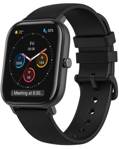 Amazfit Smartwatch GTS Wasserdichte Uhr mit GPS, Schrittzähler, 12 Sportmodi für Frauen Männer, schwarz