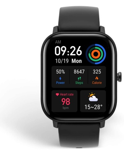 Amazfit Smartwatch GTS Wasserdichte Uhr mit GPS, Schrittzähler, 12 Sportmodi für Frauen Männer, schwarz