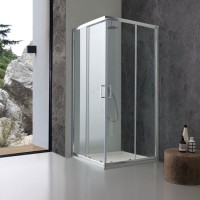 Duschabtrennung, quadratisch, Modell Jade, 90x90 cm, mit transparentem Glas